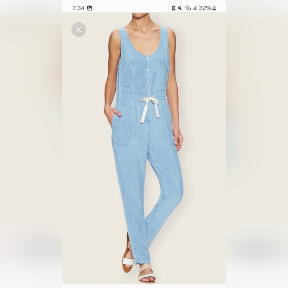 Chambray Jumpsuit - Picture 1 of 2